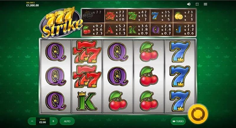 Interfaz de juego publicada 777 Strike