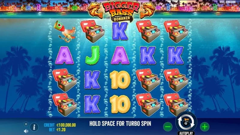 Interfaz del juego Bigger Bass Bonanza