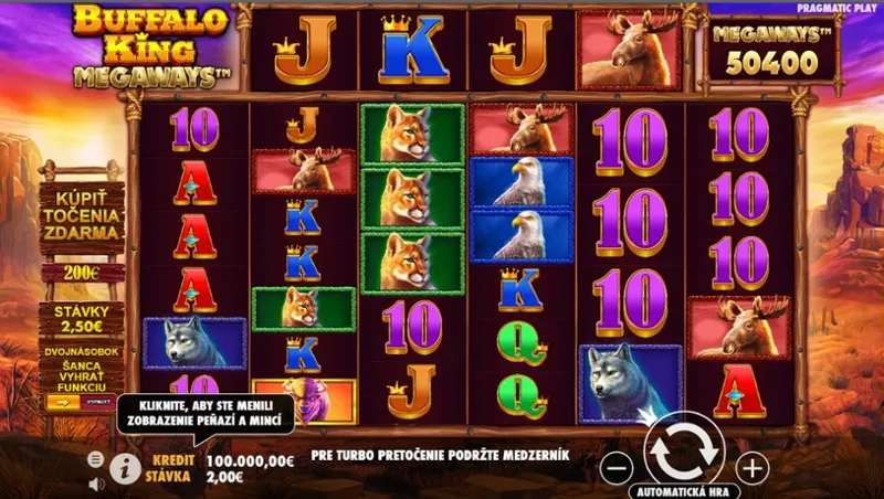 Interfaz de juego publicada Buffalo King Megaways