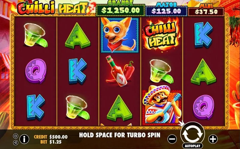 Interfaz del juego Chilli Heat