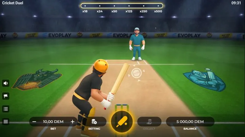 Interfaz de juego publicada Cricket Duel