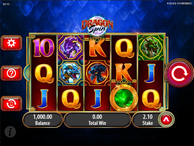 Interfaz de juego publicada Dragon Spin