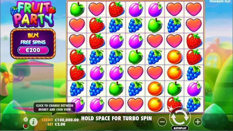 Interfaz del juego Fruit Party