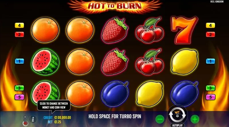 Interfaz del juego Hot to Burn