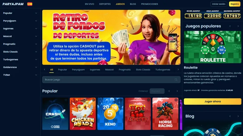 Portada de escritorio de Paryajpam casino