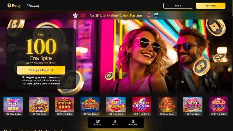 Portada de Betty Casino: diseño de escritorio