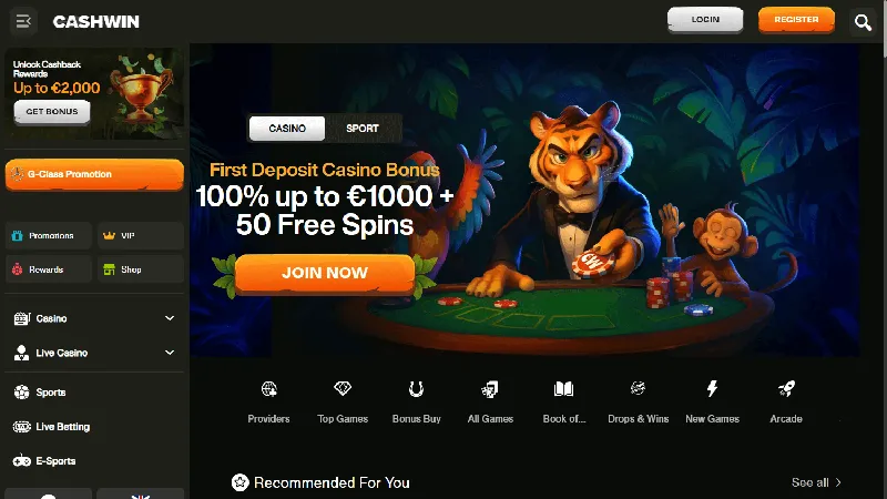 Portada de Cashwin: diseño de escritorio