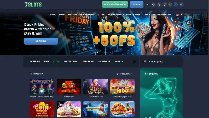 Catálogo de juegos de 7Slots: diseño de escritorio
