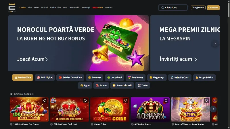 Portada de Conti Cazino: diseño de escritorio