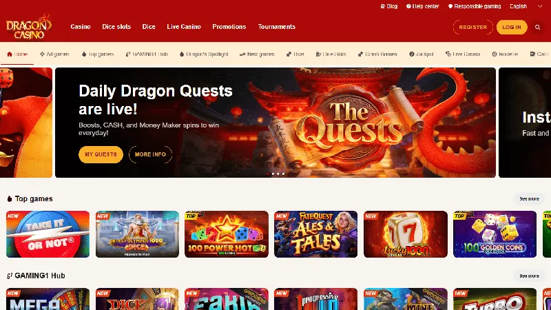 Portada de Dragon Casino: diseño de escritorio