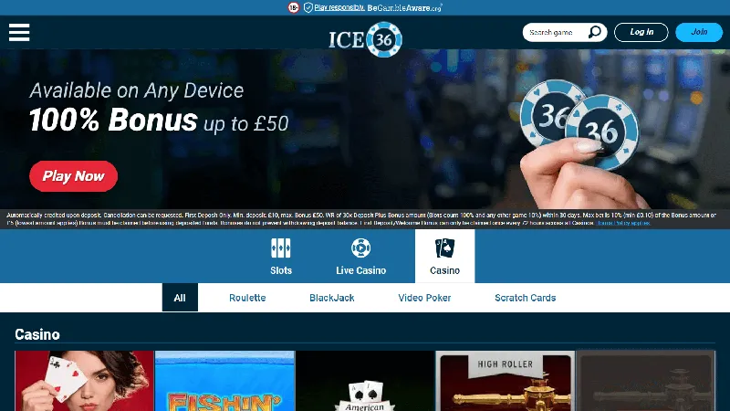 Catálogo de juegos de ICE36: diseño de escritorio
