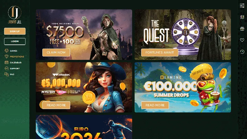 Promociones Jackpot Jill: escritorio