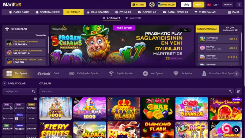 Catálogo de juegos de Maritbet Casino