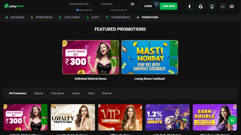 Promociones PlayKaro Casino