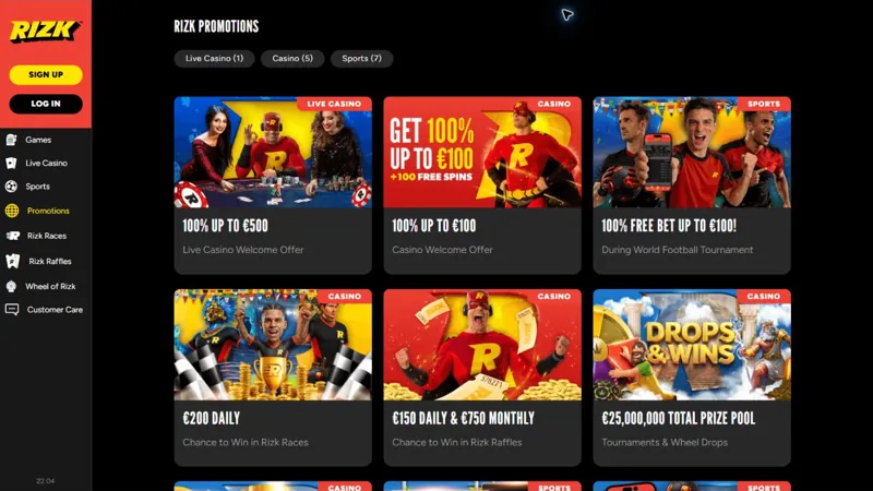 Promociones Rizk Casino