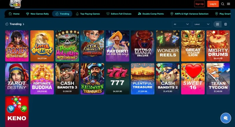 Catálogo de juegos de SlotoCash Casino