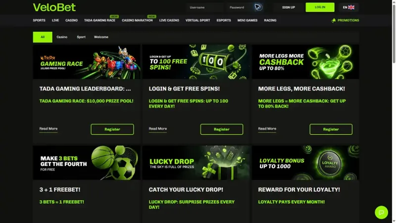 Promociones Velobet Casino