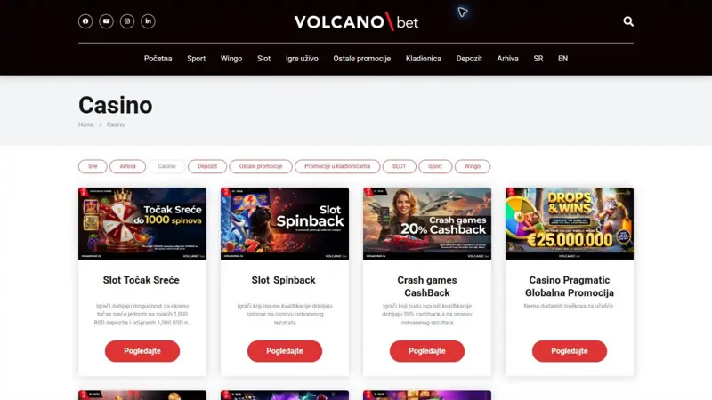 Promociones Volcano Casino Bosnia