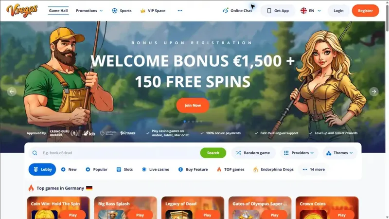 Portada de Vulkan Vegas Casino