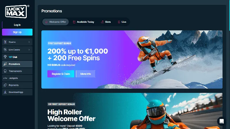 Promociones Lucky Max: escritorio