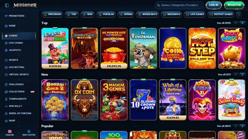 Catálogo de juegos de Millioner