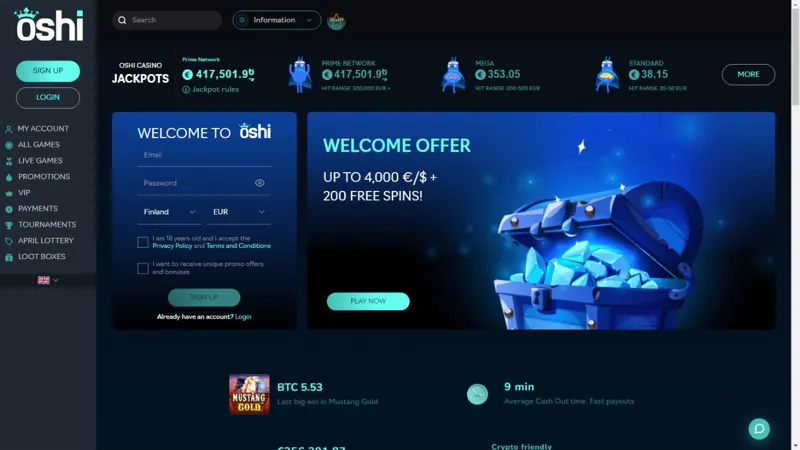 Portada de Oshi Casino