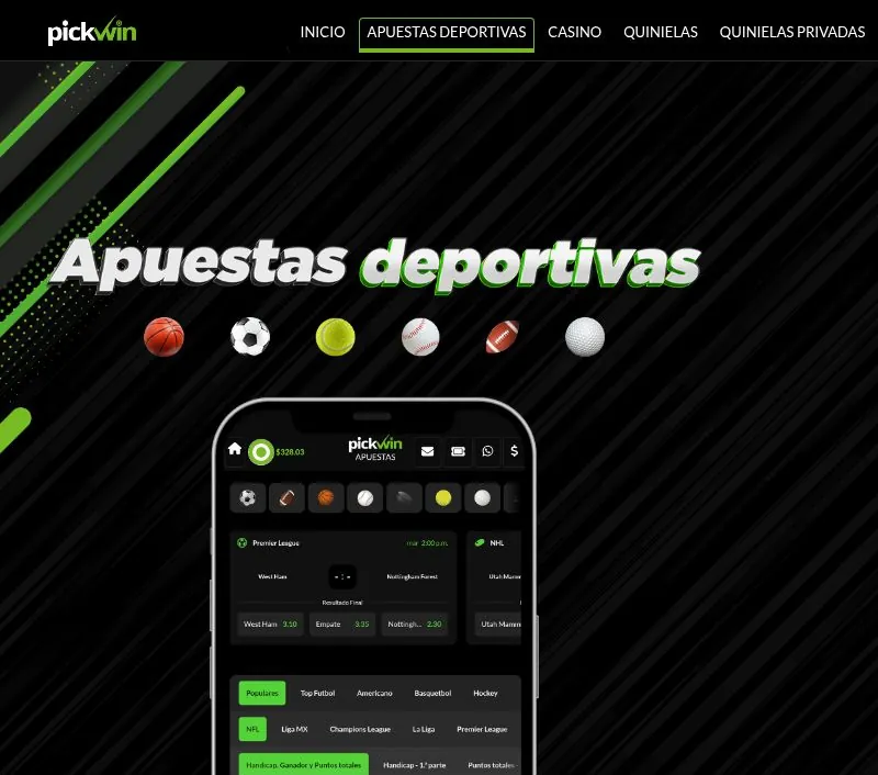 Interfaz de casino de Pickwin Casino: diseño móvil