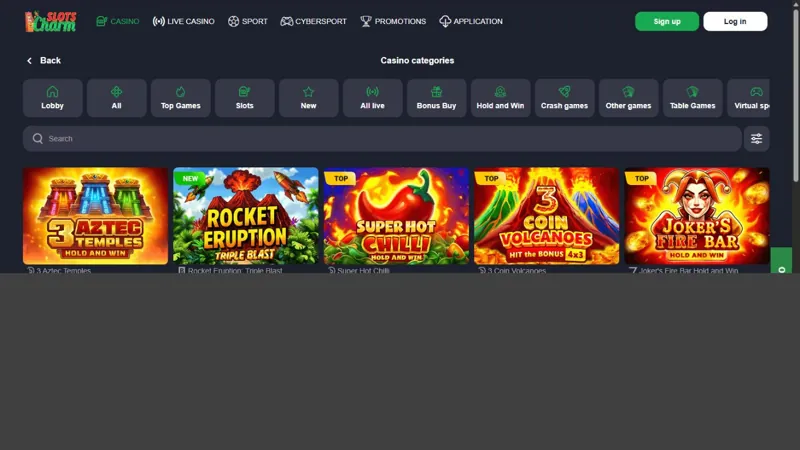 Catálogo de juegos de Slots Charm
