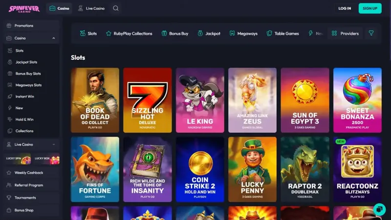 Catálogo de juegos de SpinFever