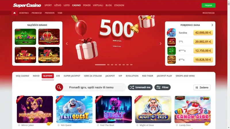 Catálogo de juegos de SuperSport Casino