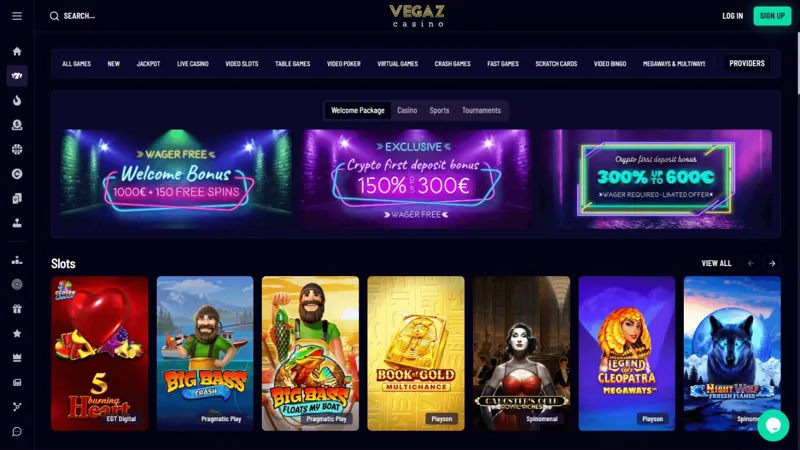 Portada de Vegaz Casino