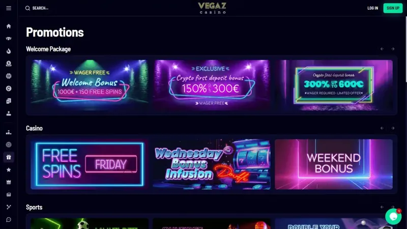 Promociones Vegaz Casino