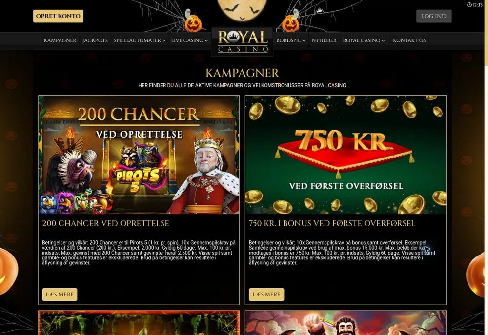 Tarjetas de bienvenida de Royal Casino Dinamarca para Pirots 5 y bono de primera transferencia con sus condiciones