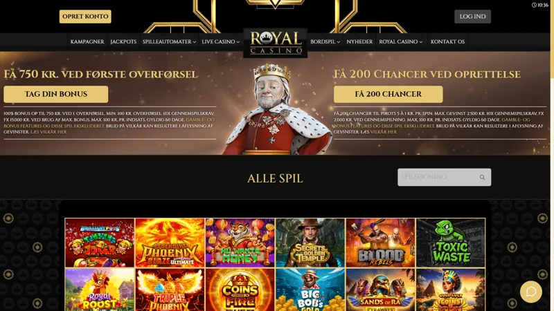 Catálogo de juegos de Royal Casino Denmark casino