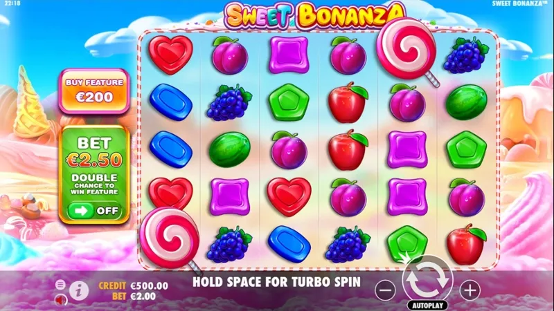 Interfaz del juego Sweet Bonanza